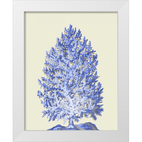 Blue Corals d White Modern Wood Framed Art Print by Fab Funky