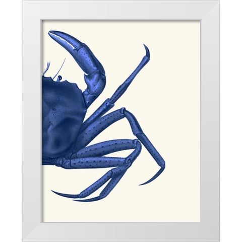 Contrasting Crab in Navy Blue b White Modern Wood Framed Art Print by Fab Funky