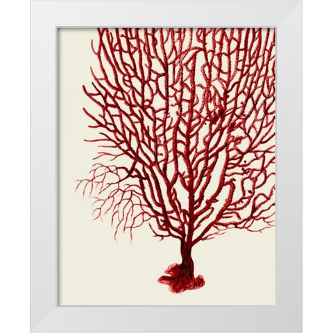 Red Corals 2 b White Modern Wood Framed Art Print by Fab Funky
