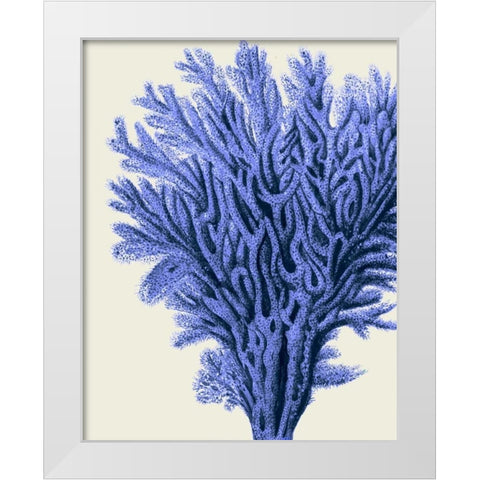 Blue Corals 2 a White Modern Wood Framed Art Print by Fab Funky