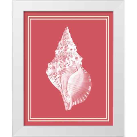 Mixed Nautical White on Coral d White Modern Wood Framed Art Print by Fab Funky