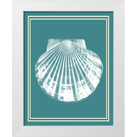 Mixed Nautical White on Teal b White Modern Wood Framed Art Print by Fab Funky