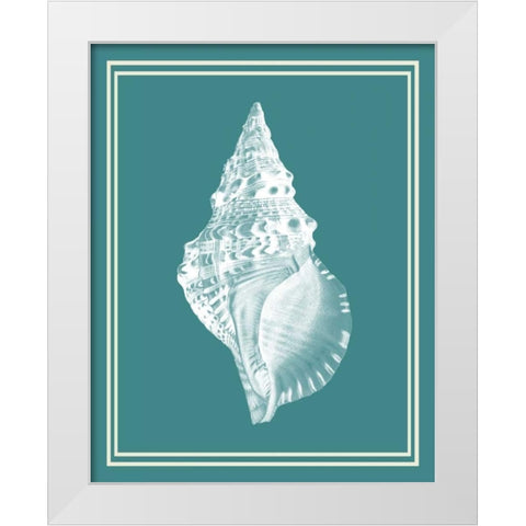 Mixed Nautical White on Teal c White Modern Wood Framed Art Print by Fab Funky