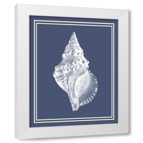 Mixed Nautical White on Indigo Blue c White Modern Wood Framed Art Print by Fab Funky