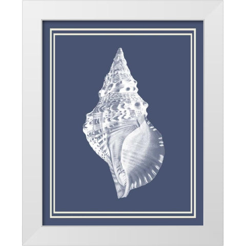 Mixed Nautical White on Indigo Blue c White Modern Wood Framed Art Print by Fab Funky
