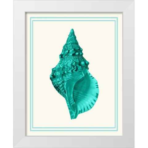 Mixed Nautical Turquoise on Cream a White Modern Wood Framed Art Print by Fab Funky
