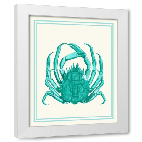 Mixed Nautical Turquoise on Cream b White Modern Wood Framed Art Print by Fab Funky