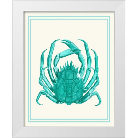 Mixed Nautical Turquoise on Cream b White Modern Wood Framed Art Print by Fab Funky