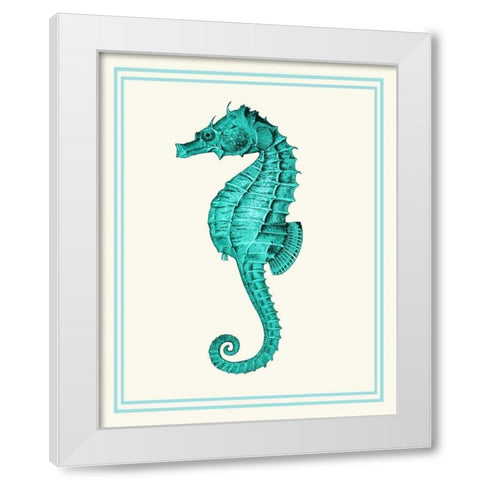 Mixed Nautical Turquoise on Cream e White Modern Wood Framed Art Print by Fab Funky