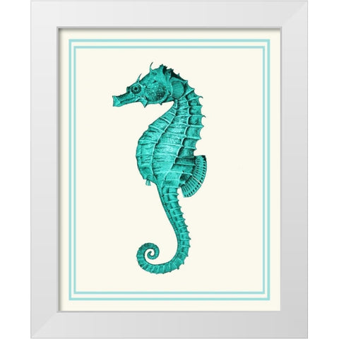 Mixed Nautical Turquoise on Cream e White Modern Wood Framed Art Print by Fab Funky