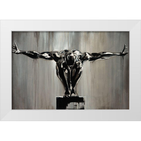 The Start to the Finish White Modern Wood Framed Art Print by Edmunds, Sydney