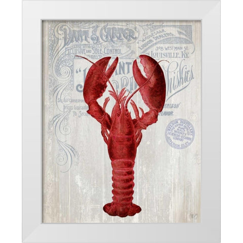 Lobster Prohibition Lobster On White White Modern Wood Framed Art Print by Fab Funky