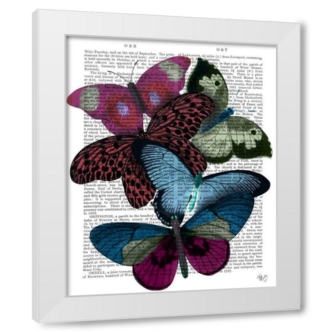 Big Bold Butterflies 1 White Modern Wood Framed Art Print by Fab Funky