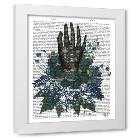 Black Hand White Modern Wood Framed Art Print by Fab Funky