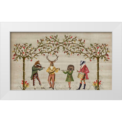 Minstrel Group White Modern Wood Framed Art Print by Fab Funky