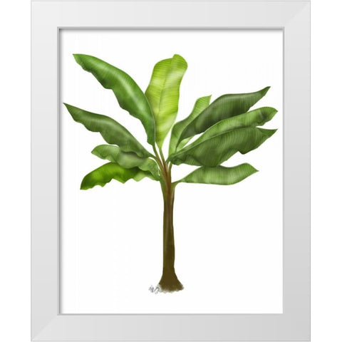 Banana Tree 1 White Modern Wood Framed Art Print by Fab Funky