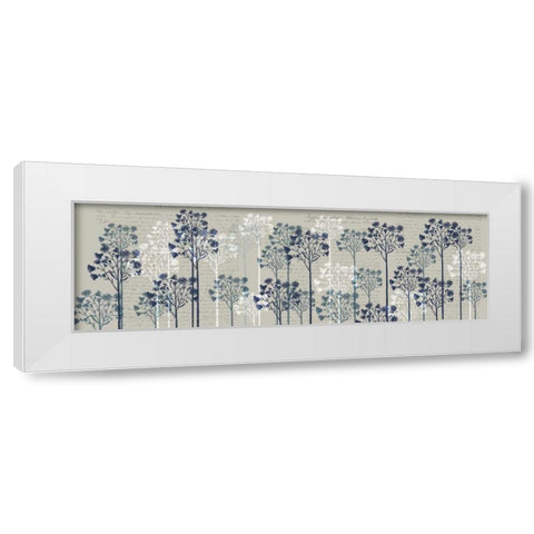 Floral Trees, Midnight White Modern Wood Framed Art Print by Fab Funky