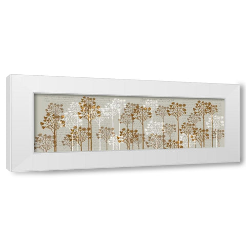 Floral Trees, Honey White Modern Wood Framed Art Print by Fab Funky