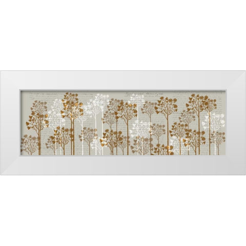 Floral Trees, Honey White Modern Wood Framed Art Print by Fab Funky