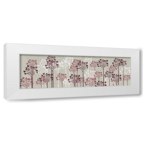 Floral Trees, Wine White Modern Wood Framed Art Print by Fab Funky