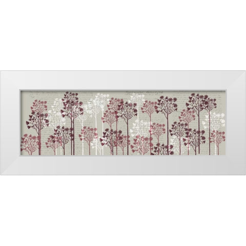 Floral Trees, Wine White Modern Wood Framed Art Print by Fab Funky