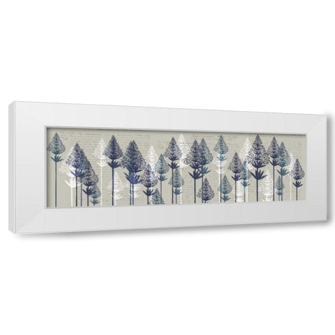 Leafy Pines, Midnight White Modern Wood Framed Art Print by Fab Funky