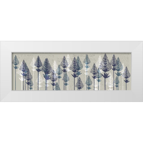 Leafy Pines, Midnight White Modern Wood Framed Art Print by Fab Funky
