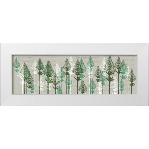 Leafy Pines, Juniper White Modern Wood Framed Art Print by Fab Funky