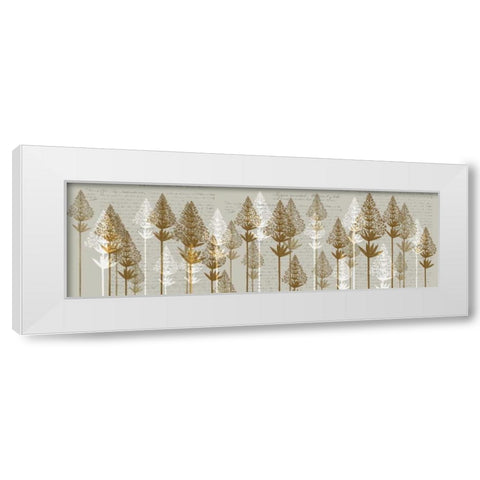 Leafy Pines, Honey White Modern Wood Framed Art Print by Fab Funky