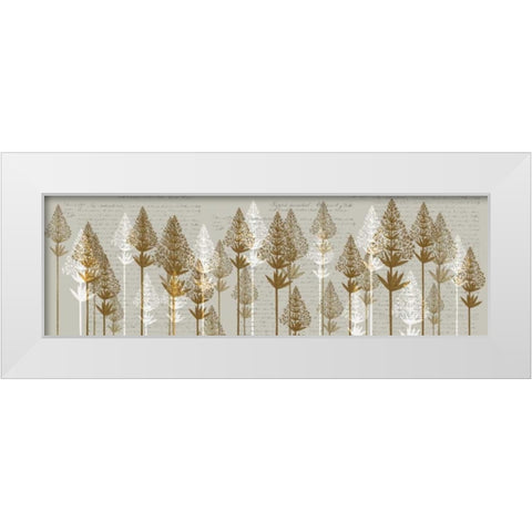 Leafy Pines, Honey White Modern Wood Framed Art Print by Fab Funky