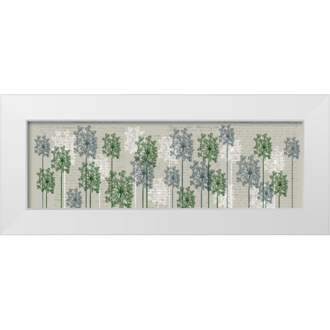 Bubble Trees, French Blue and Moss White Modern Wood Framed Art Print by Fab Funky