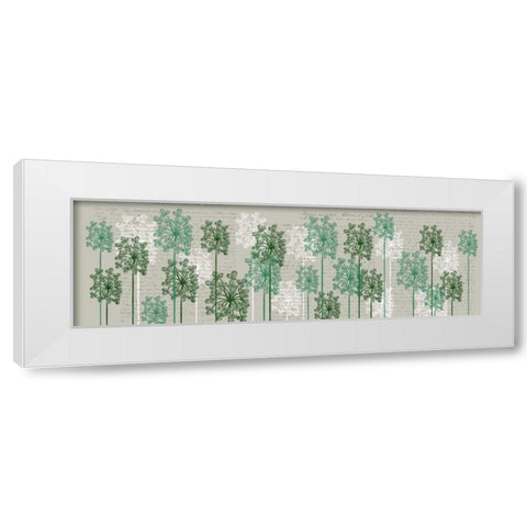 Bubble Trees, Juniper White Modern Wood Framed Art Print by Fab Funky