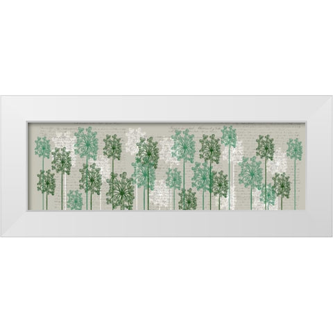 Bubble Trees, Juniper White Modern Wood Framed Art Print by Fab Funky