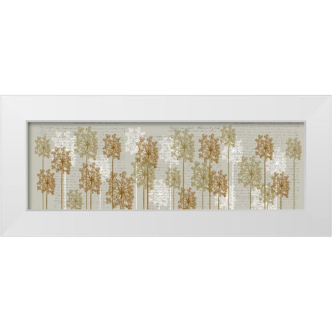 Bubble Trees, Honey White Modern Wood Framed Art Print by Fab Funky