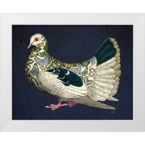 Butterfly Dove White Modern Wood Framed Art Print by Fab Funky