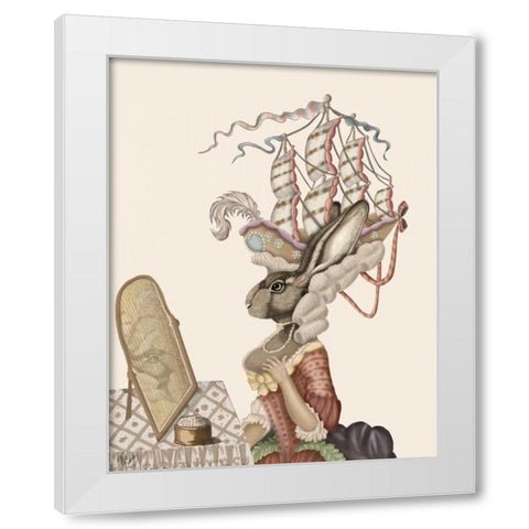 Bunny Antoinette White Modern Wood Framed Art Print by Fab Funky