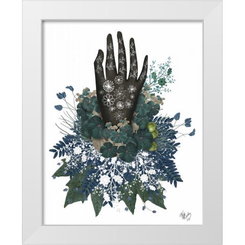 Black Hand White Modern Wood Framed Art Print by Fab Funky