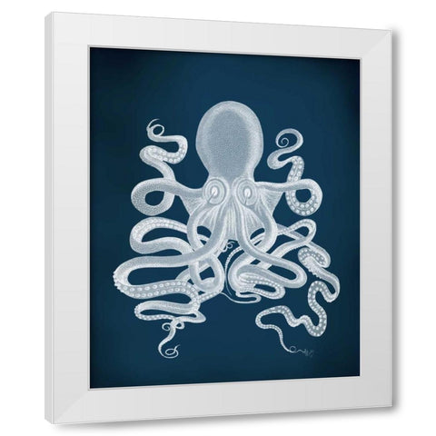 Octopus 9, White White Modern Wood Framed Art Print by Fab Funky