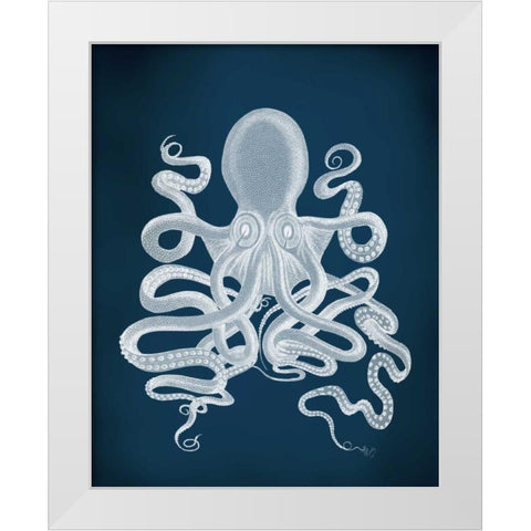 Octopus 9, White White Modern Wood Framed Art Print by Fab Funky