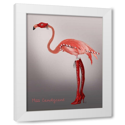 Miss Candycane White Modern Wood Framed Art Print by Fab Funky