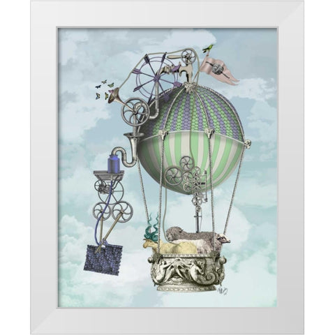 The Knitting Machine, Fine Art Print White Modern Wood Framed Art Print by Fab Funky