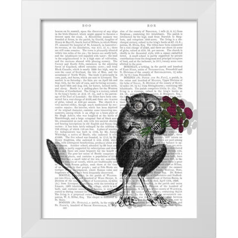 Freaky Flowers White Modern Wood Framed Art Print by Fab Funky