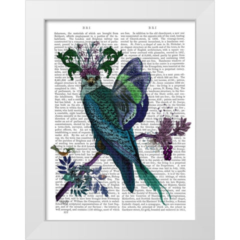 Blue Falcon White Modern Wood Framed Art Print by Fab Funky