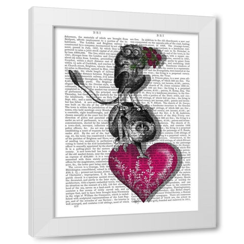 We Brought You Flowers White Modern Wood Framed Art Print by Fab Funky