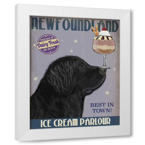 Newfoundland Ice Cream White Modern Wood Framed Art Print by Fab Funky
