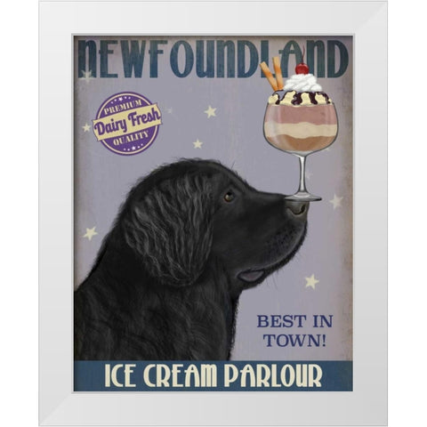 Newfoundland Ice Cream White Modern Wood Framed Art Print by Fab Funky