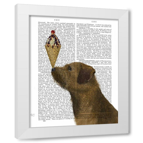 Border Terrier Ice Cream White Modern Wood Framed Art Print by Fab Funky