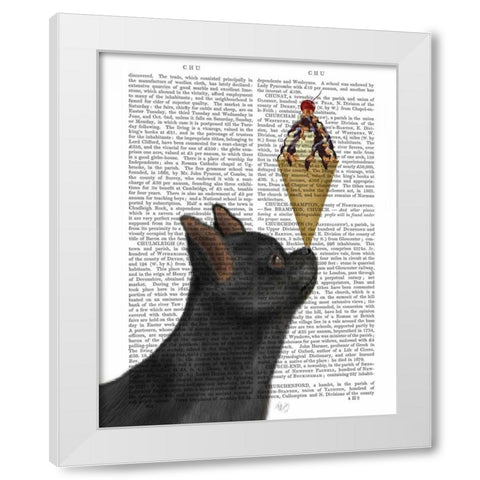 Chihuahua, Black, Ice Cream White Modern Wood Framed Art Print by Fab Funky