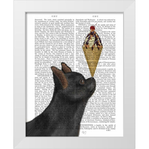 Chihuahua, Black, Ice Cream White Modern Wood Framed Art Print by Fab Funky