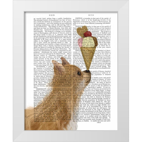 Chihuahua, Long Haired, Ice Cream White Modern Wood Framed Art Print by Fab Funky